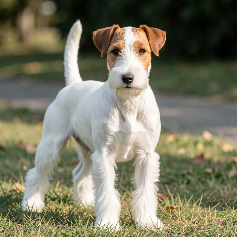 Fox terrier blanc et fauve